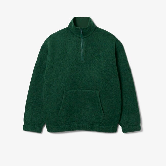  Lacoste Erkek Loose Fit Yarım Fermuarlı Yeşil Sweatshirt