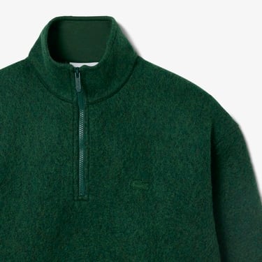  Lacoste Erkek Loose Fit Yarım Fermuarlı Yeşil Sweatshirt