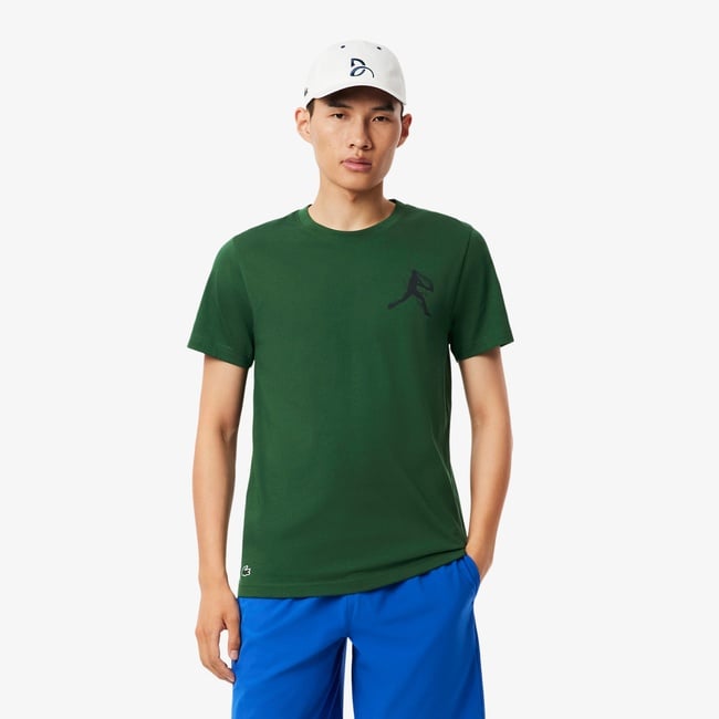  Lacoste Sport X Novak Djokovic Erkek Regular Fit Bisiklet Yaka Yeşil T-Shirt