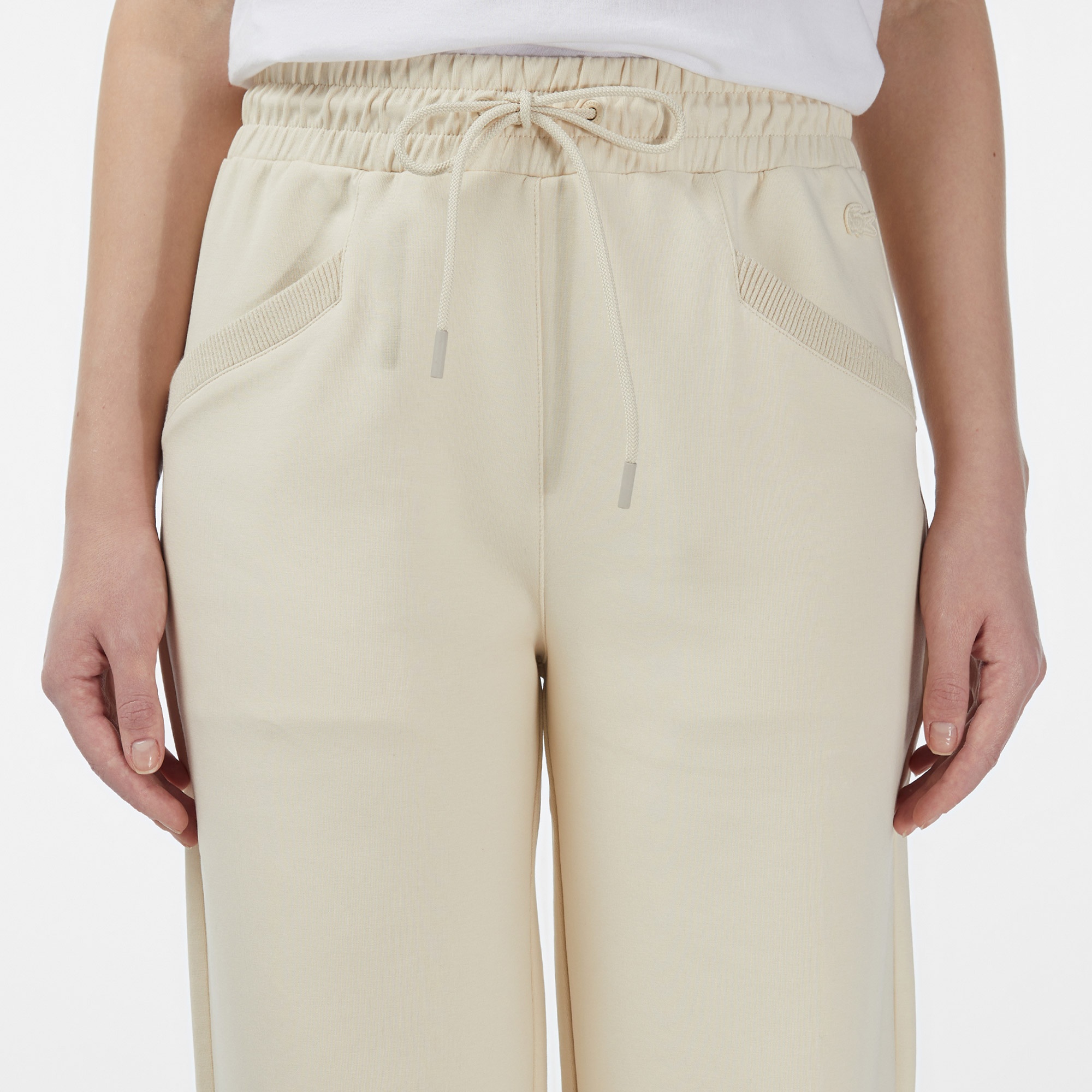 Lacoste Kadın Straight Fit Krem Eşofman Altı