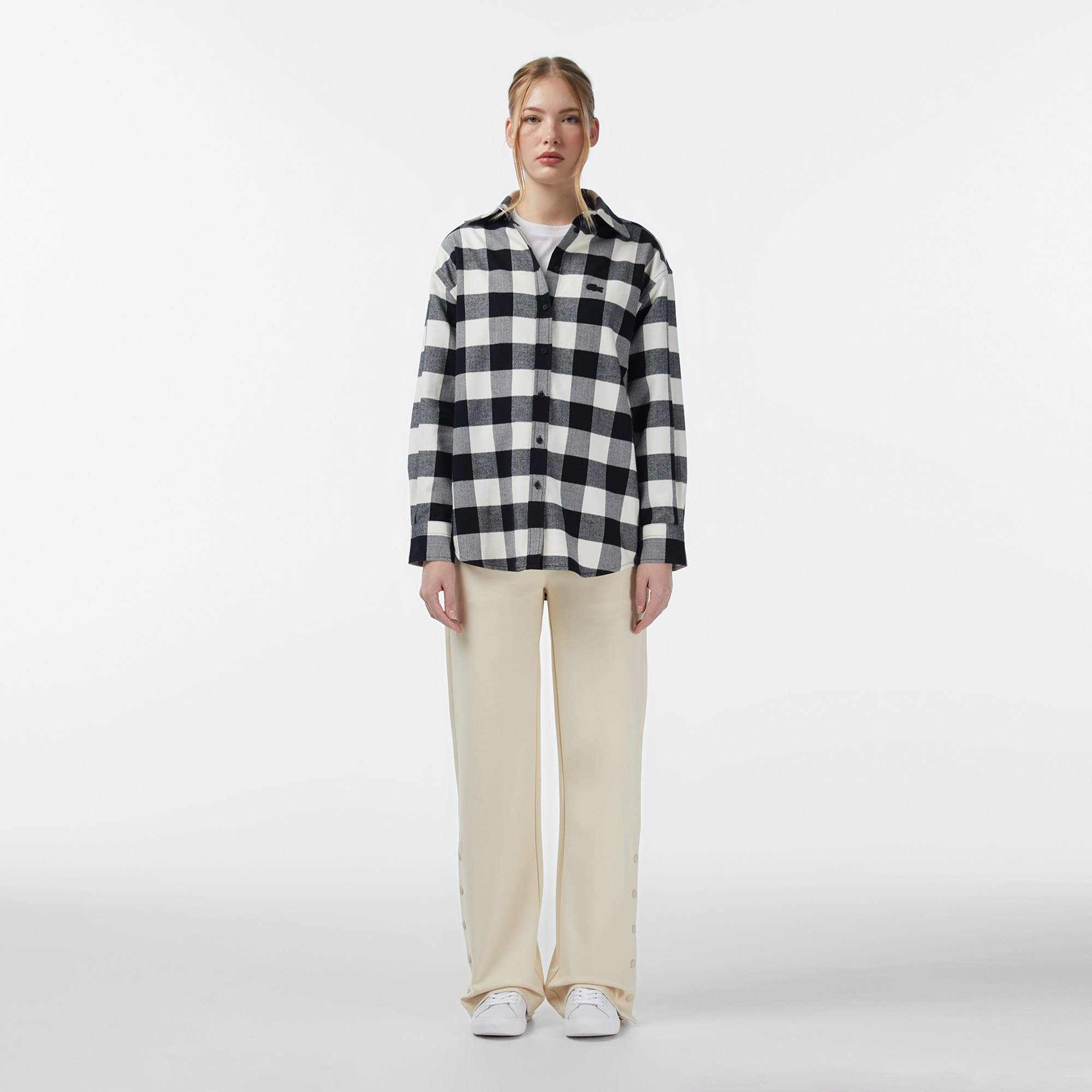 Lacoste Kadın Straight Fit Krem Eşofman Altı