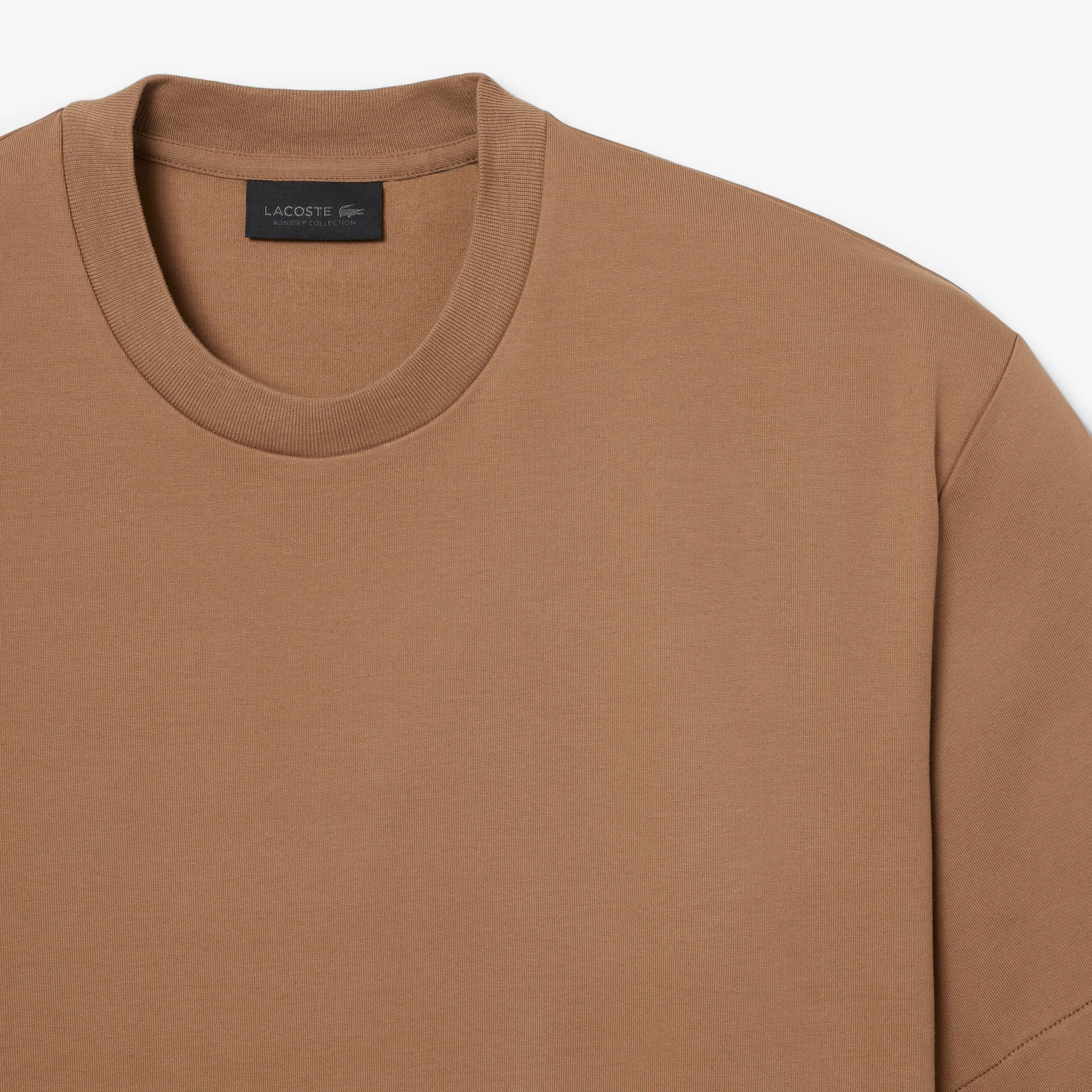 Lacoste Runway Erkek Relaxed Fit Bisiklet Yaka Baskılı Kahverengi T-Shirt