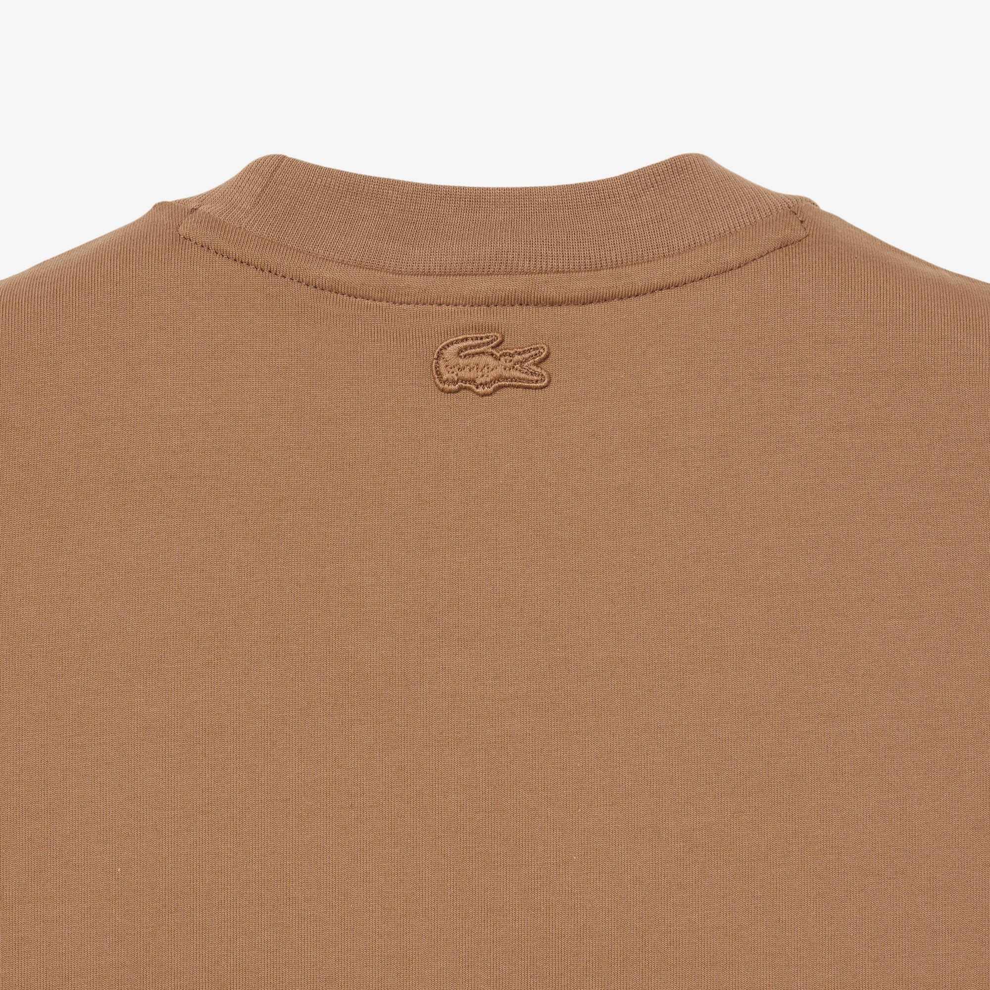 Lacoste Runway Erkek Relaxed Fit Bisiklet Yaka Baskılı Kahverengi T-Shirt