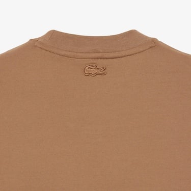  Lacoste Runway Erkek Relaxed Fit Bisiklet Yaka Baskılı Kahverengi T-Shirt