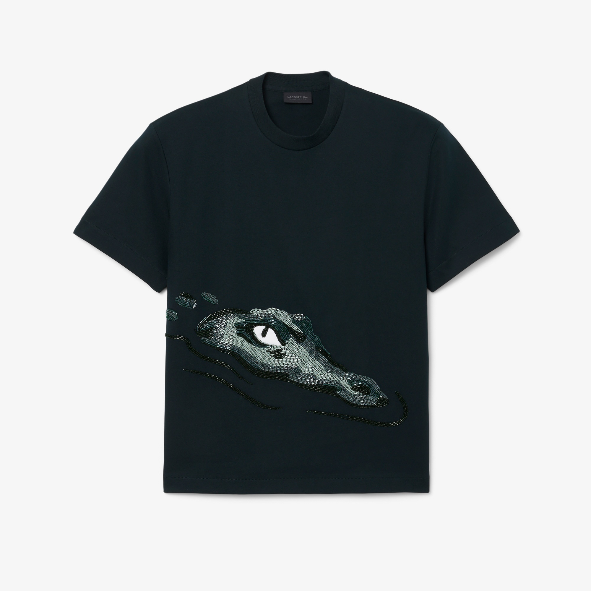 Lacoste Runway Erkek Relaxed Fit Bisiklet Yaka Baskılı Yeşil T-Shirt