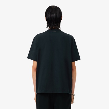  Lacoste Runway Erkek Relaxed Fit Bisiklet Yaka Baskılı Yeşil T-Shirt