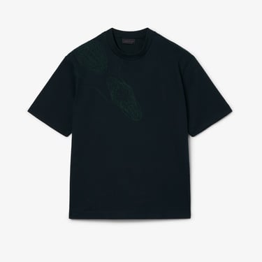  Lacoste Runway Erkek Relaxed Fit Bisiklet Yaka Baskılı Koyu Yeşil T-Shirt