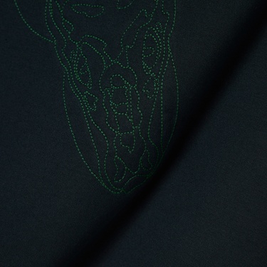  Lacoste Runway Erkek Relaxed Fit Bisiklet Yaka Baskılı Koyu Yeşil T-Shirt