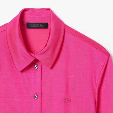  Lacoste Runway Kadın Slim Fit Pembe Gömlek