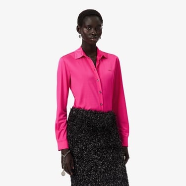  Lacoste Runway Kadın Slim Fit Pembe Gömlek
