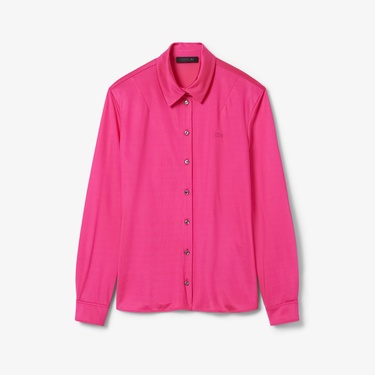  Lacoste Runway Kadın Slim Fit Pembe Gömlek