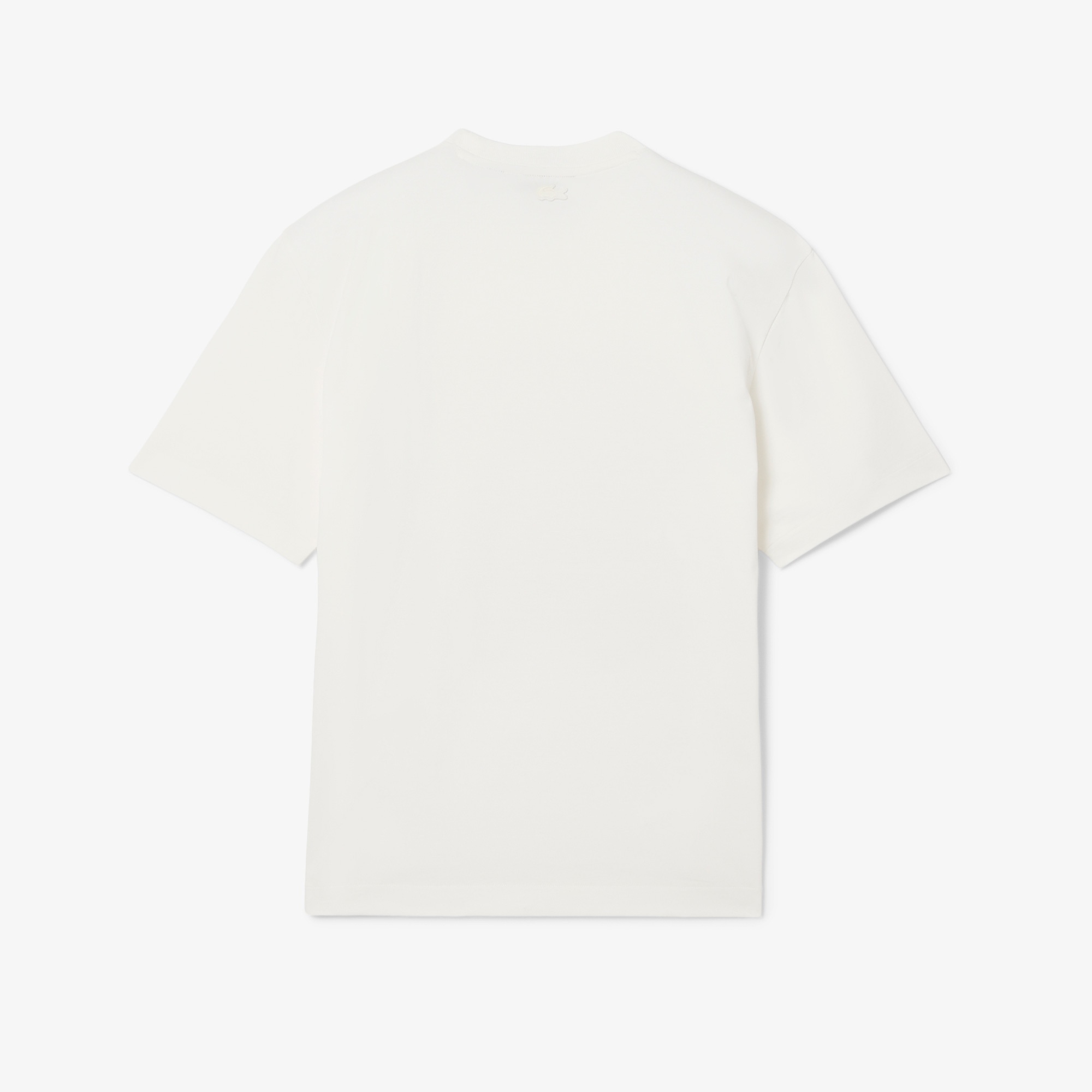 Lacoste Runway Unisex Relaxed Fit Bisiklet Yaka Baskılı Beyaz T-Shirt