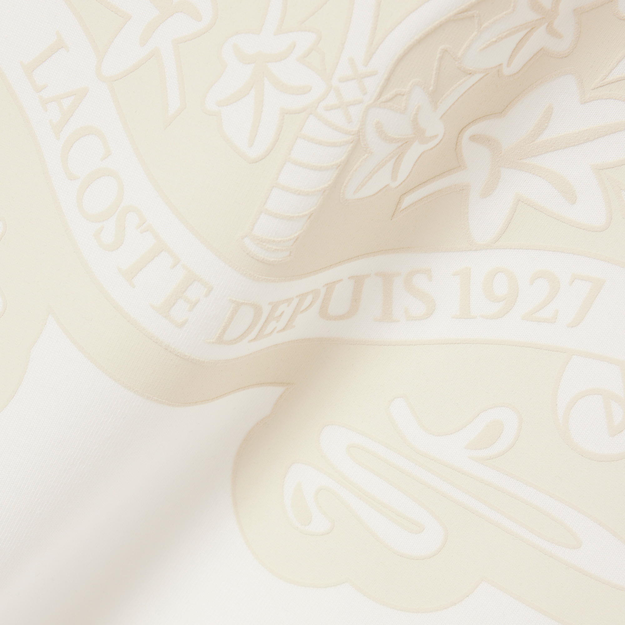 Lacoste Runway Unisex Relaxed Fit Bisiklet Yaka Baskılı Beyaz T-Shirt