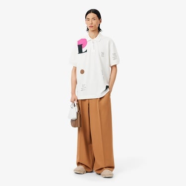  Lacoste Runway Erkek Loose Fit Baskılı Polo