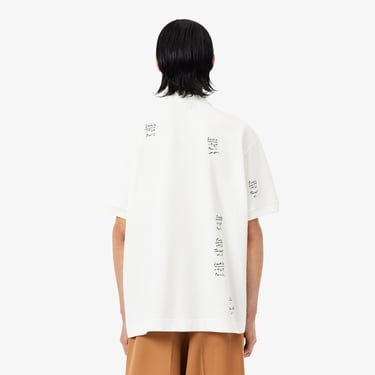  Lacoste Runway Erkek Loose Fit Baskılı Polo