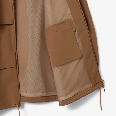  Lacoste Runway Unisex Oversize Fit Dik Yaka Kahverengi Ceket