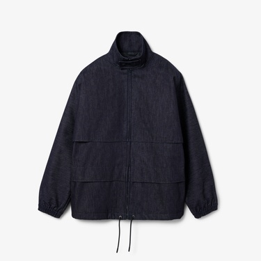  Lacoste Runway Unisex Oversize Fit Dik Yaka Denim Lacivert Ceket