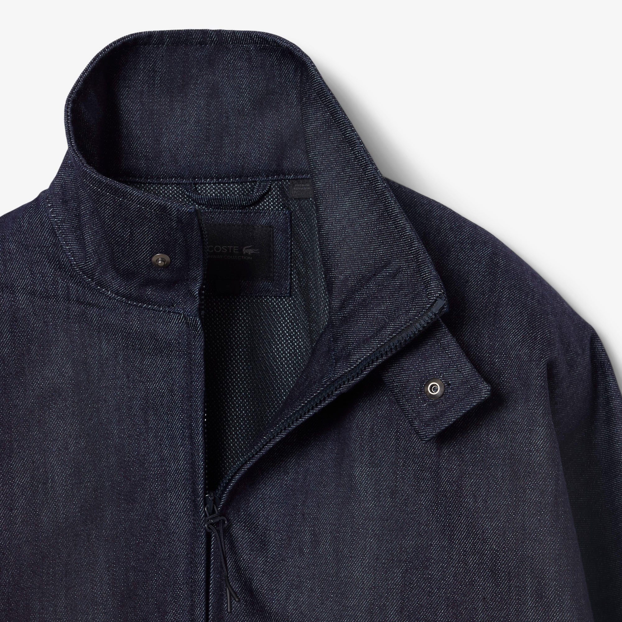 Lacoste Runway Unisex Oversize Fit Dik Yaka Denim Lacivert Ceket