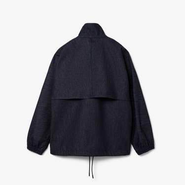  Lacoste Runway Unisex Oversize Fit Dik Yaka Denim Lacivert Ceket