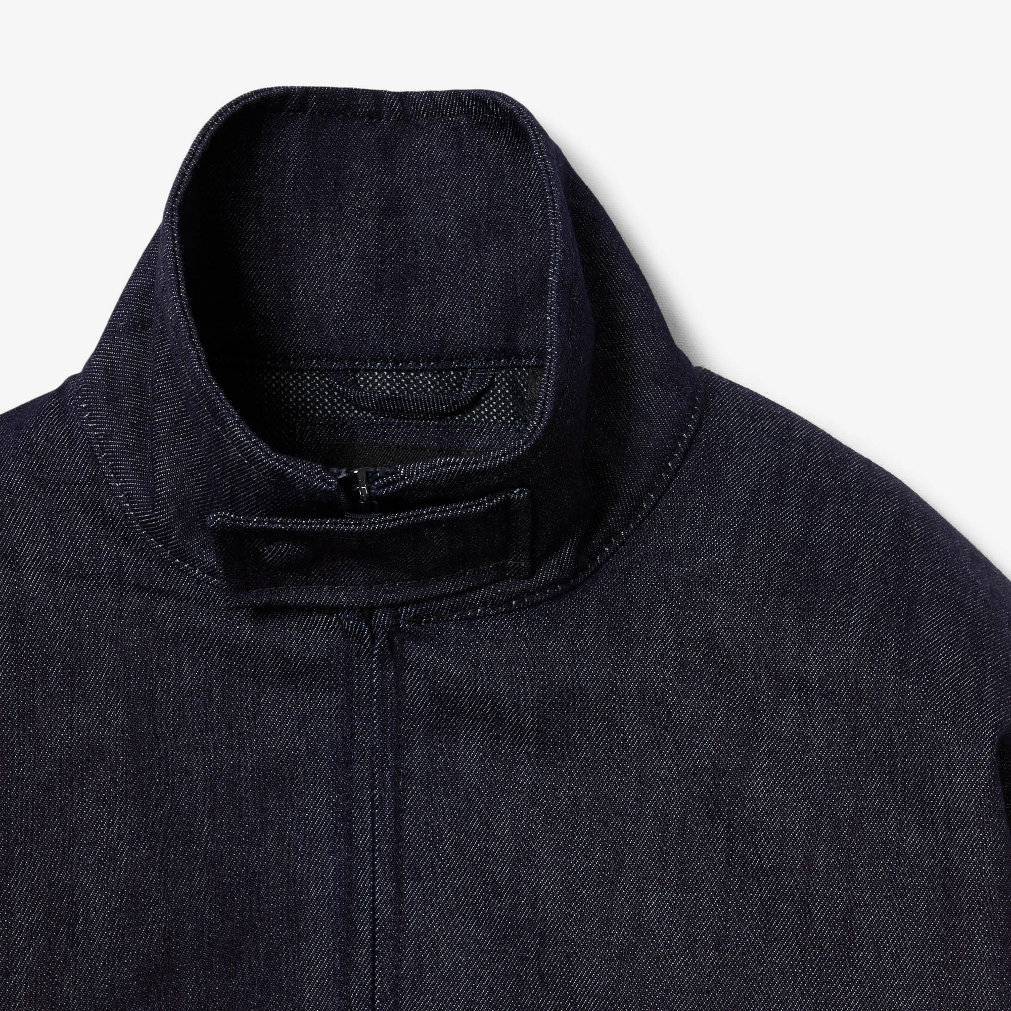 Lacoste Runway Unisex Oversize Fit Dik Yaka Denim Lacivert Ceket