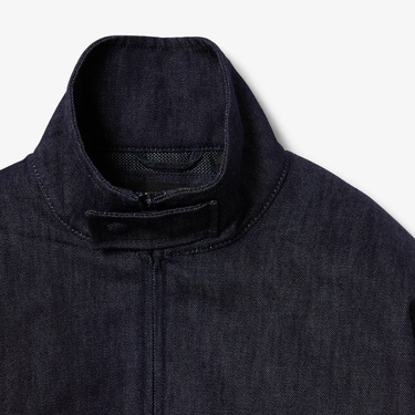  Lacoste Runway Unisex Oversize Fit Dik Yaka Denim Lacivert Ceket