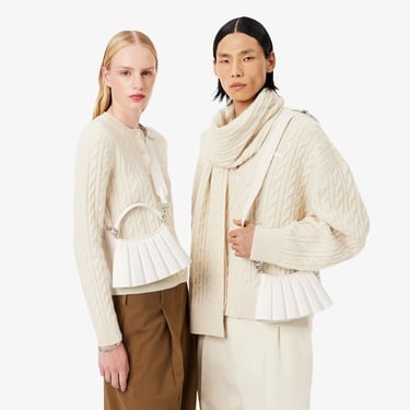  Lacoste Runway Mini Lenglen Kadın Beyaz Omuz Çantası