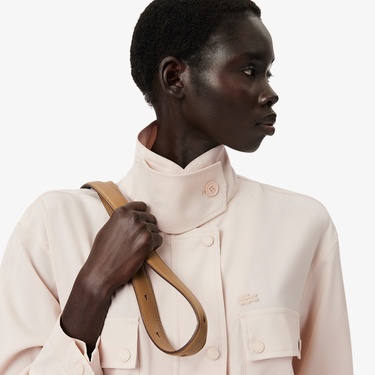  Lacoste Runway Kadın Dik Yaka Kahverengi Ceket