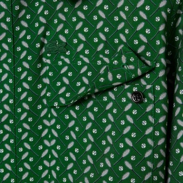  Lacoste Runway Erkek Regular Fit Dik Yaka Desenli Yeşil Ceket