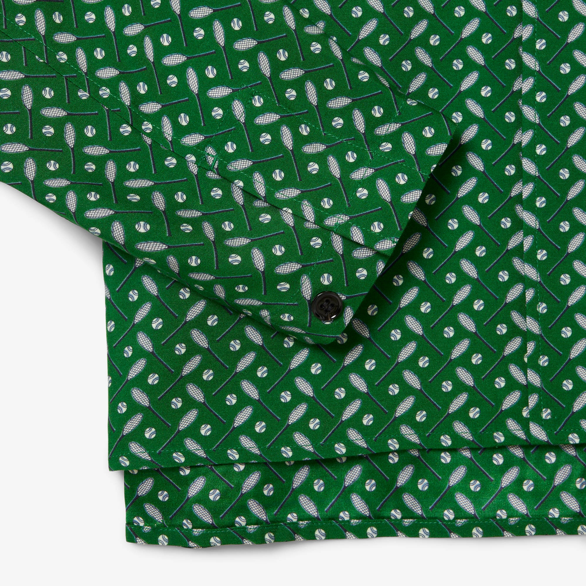 Lacoste Runway Erkek Regular Fit Dik Yaka Desenli Yeşil Ceket