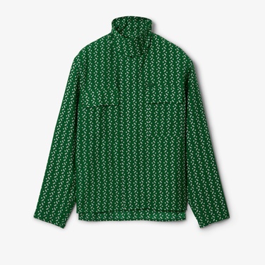  Lacoste Runway Erkek Regular Fit Dik Yaka Desenli Yeşil Ceket