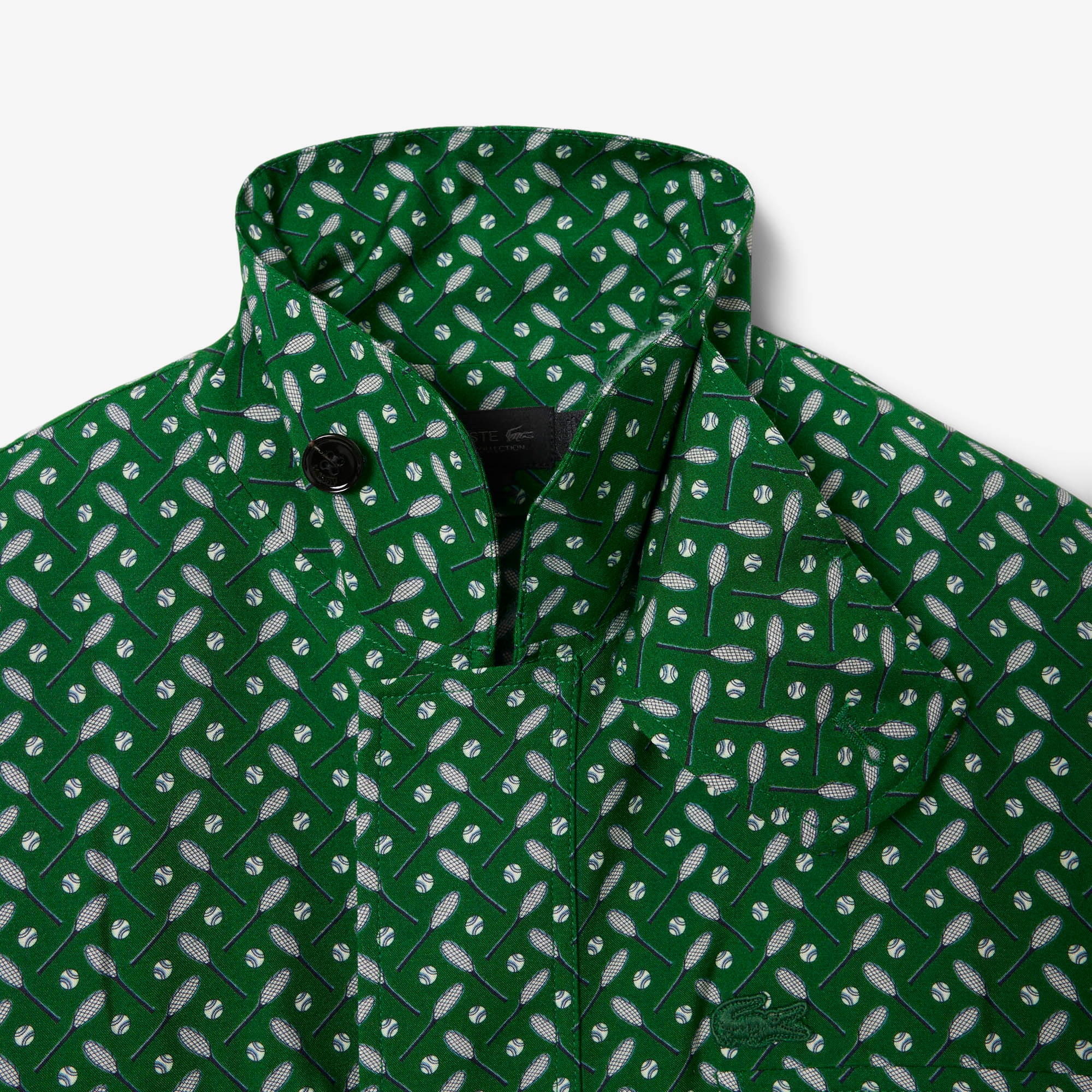 Lacoste Runway Erkek Regular Fit Dik Yaka Desenli Yeşil Ceket