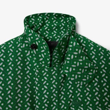  Lacoste Runway Erkek Regular Fit Dik Yaka Desenli Yeşil Ceket