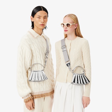  Lacoste Runway Mini Lenglen Kadın Gri Omuz Çantası