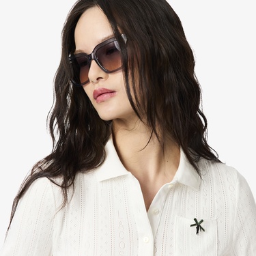  Lacoste L.12.D Kadın Slim Fit Beyaz Polo