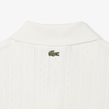  Lacoste L.12.D Kadın Slim Fit Beyaz Polo