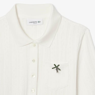  Lacoste L.12.D Kadın Slim Fit Beyaz Polo