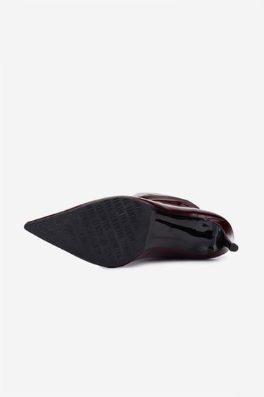  Valmenti Kadın Hakiki Deri Bordo Rugan Topuklu Bot