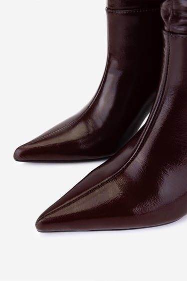  Valmenti Kadın Hakiki Deri Bordo Rugan Topuklu Bot