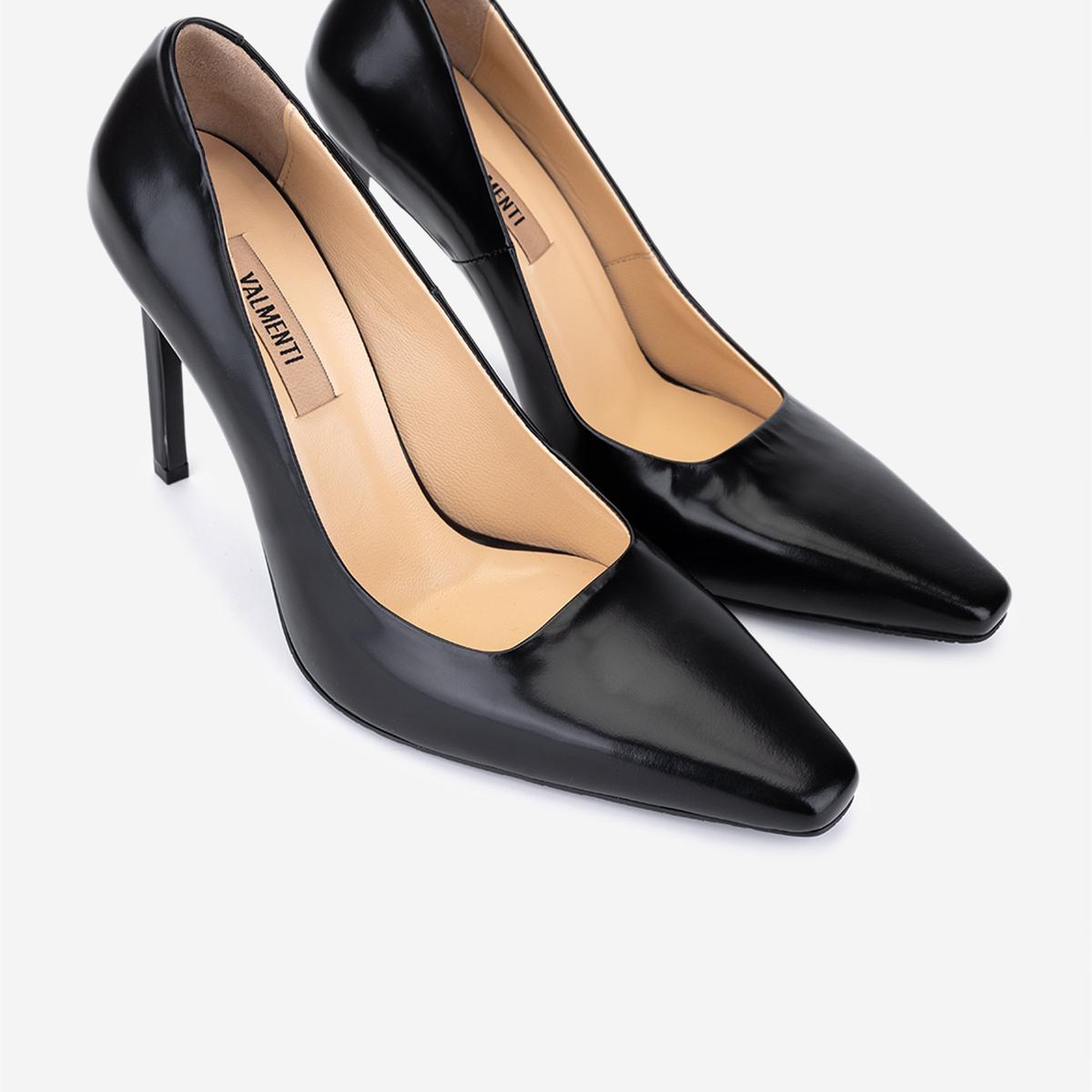 Valmenti Kadın Hakiki Deri Siyah Açma Stiletto Ayakkabı