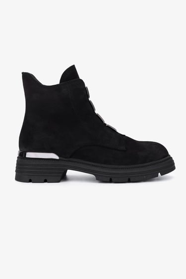  Valmenti Kadın Hakiki Deri Siyah Nubuk Casual Bot