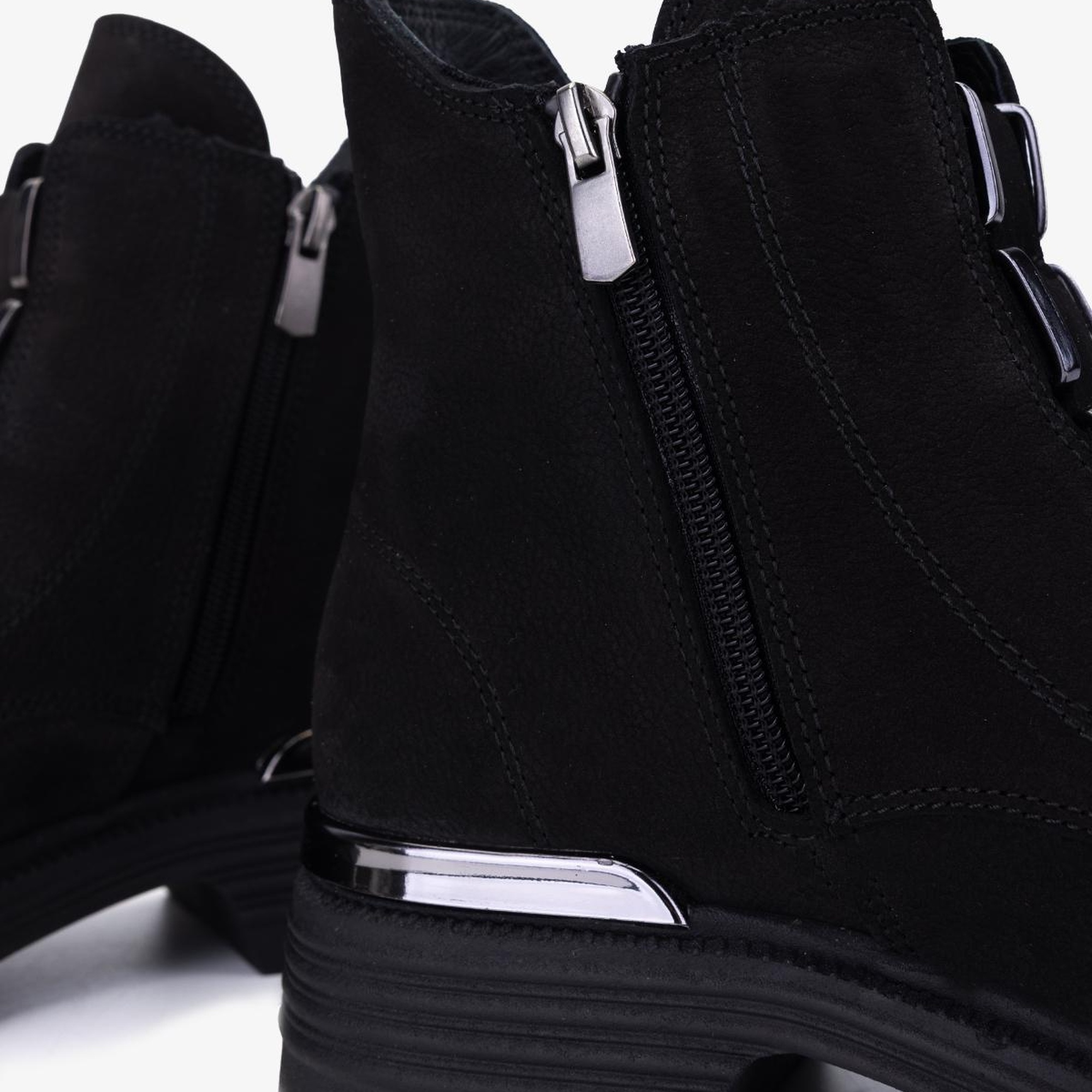 Valmenti Kadın Hakiki Deri Siyah Nubuk Casual Bot