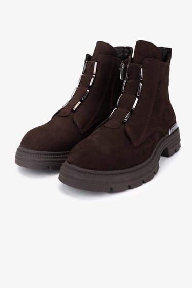  Valmenti Kadın Hakiki Deri Kahverengi Nubuk Casual Bot