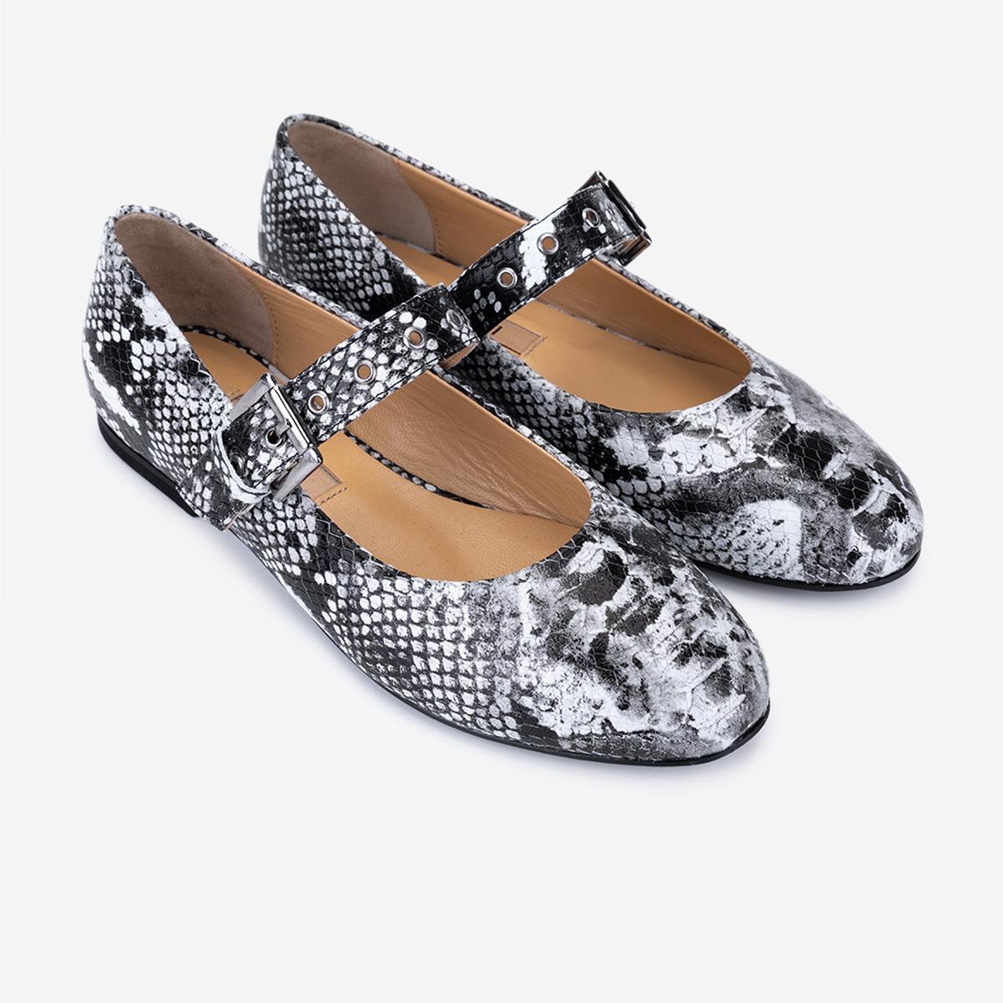 Valmenti Kadın Hakiki Deri Gri Babet Ayakkabı