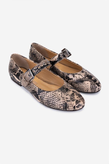  Valmenti Kadın Hakiki Deri Naturel Babet Ayakkabı