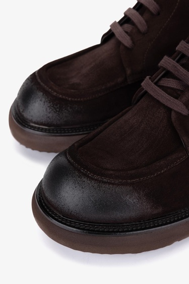  Valmenti Erkek Hakiki Deri Kahverengi Casual Bot