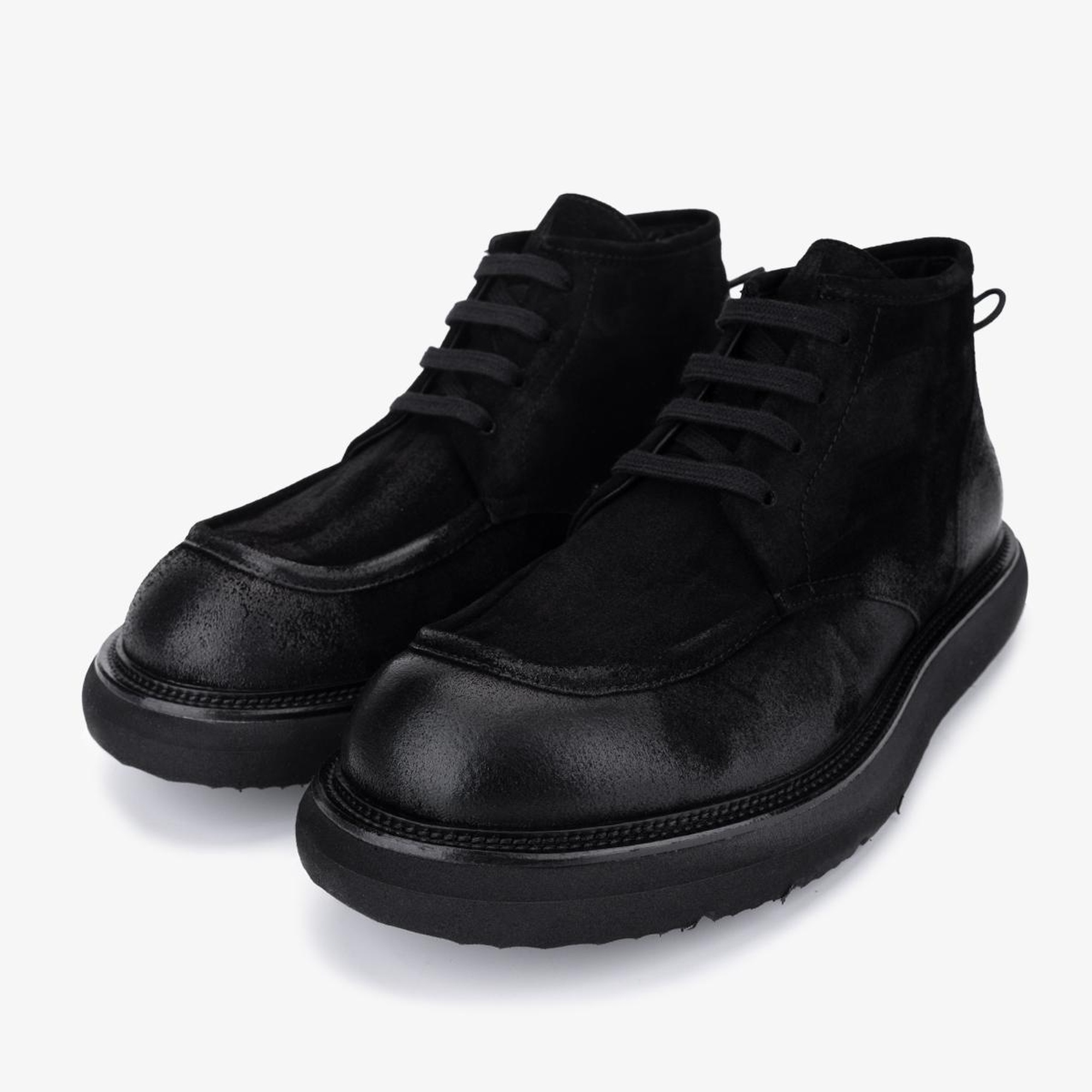 Valmenti Erkek Hakiki Deri Siyah Casual Bot