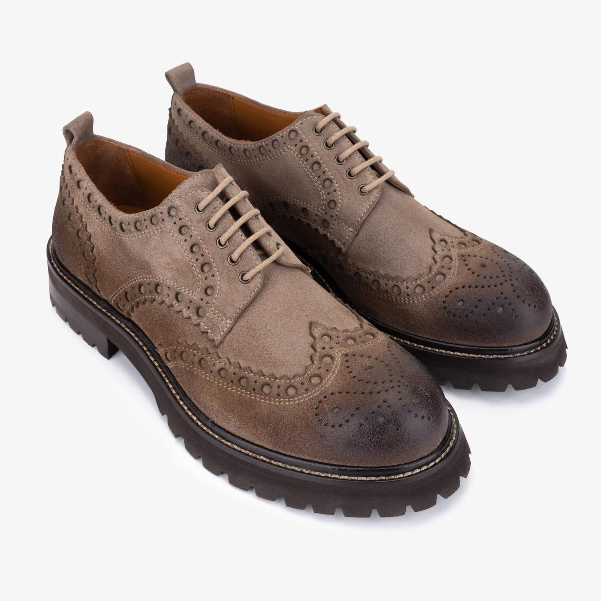 Valmenti Erkek Hakiki Deri Bej Süet Casual Ayakkabı