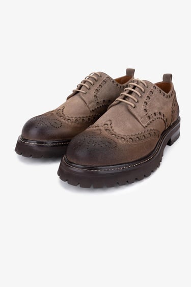  Valmenti Erkek Hakiki Deri Bej Süet Casual Ayakkabı