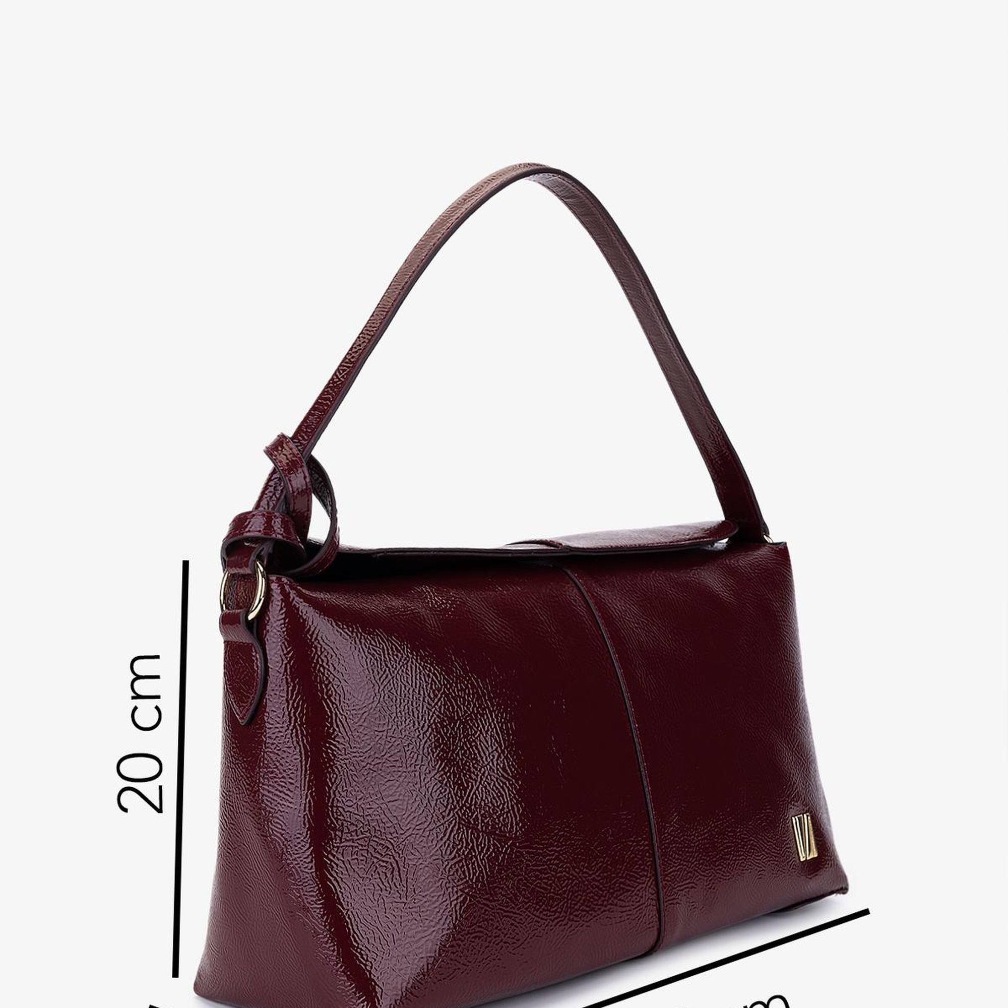 Valmenti Kadın Suni Deri Bordo Rugan Kol Çantası