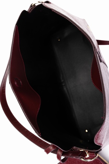  Valmenti Kadın Suni Deri Bordo Rugan Kol Çantası